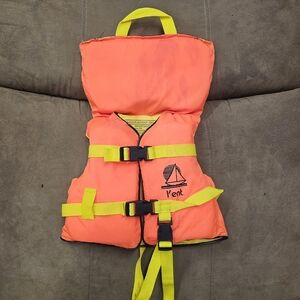 Kids Small - Kent -Orange Life Jacket - Yellow Straps